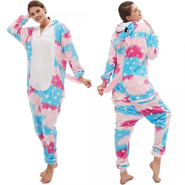 Pink Blue Unicorn Costume Onesie For Women