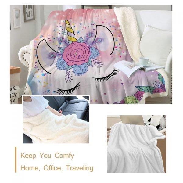 Pink Unicorn Lash Fleece Blanket