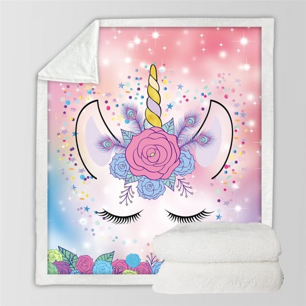 Pink Unicorn Lash Fleece Blanket