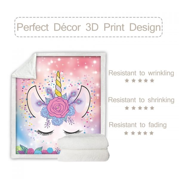 Pink Unicorn Lash Fleece Blanket