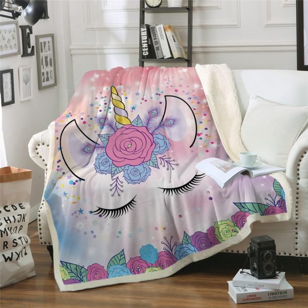 Pink Unicorn Lash Fleece Blanket