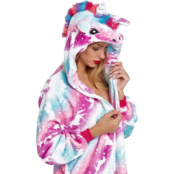Blue Purple Unicorn Onesie Costume For Girls