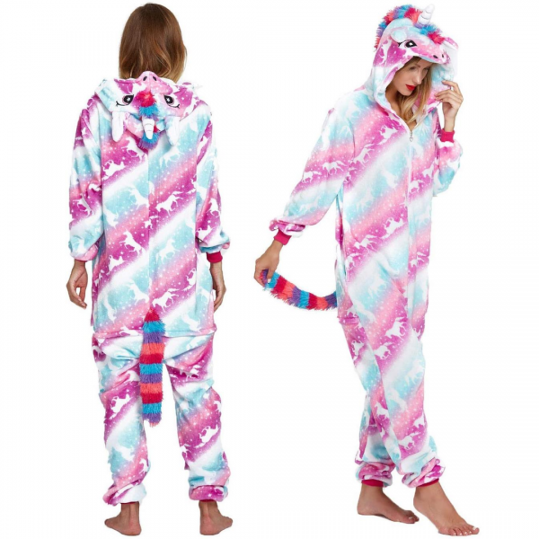 Blue Purple Unicorn Onesie Costume For Girls