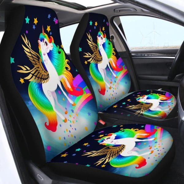 3D Rainbow Unicorn Car Seat Covers