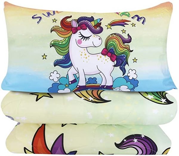 4 Pieces Sky Unicorn Comforter Set