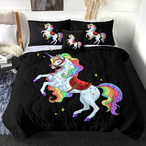 4 Pieces Miracle Rainbow Unicorn Comforter Set