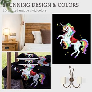 4 Pieces Miracle Rainbow Unicorn Comforter Set