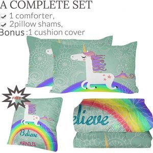 4 Pieces Miracle Unicorn Comforter Set