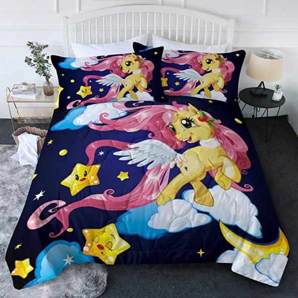 4 Pieces Cloudy Unicorn Comforter Set