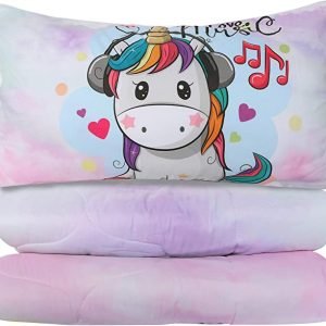4 Pieces Kid Unicorn Comforter Set