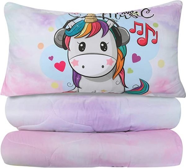 4 Pieces Kid Unicorn Comforter Set