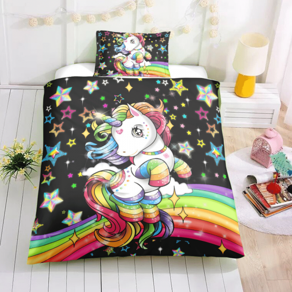 Magical Rainbow Unicorn Themed Bedding Set