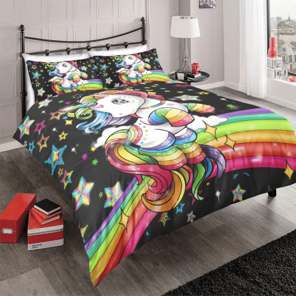 Magical Rainbow Unicorn Themed Bedding Set