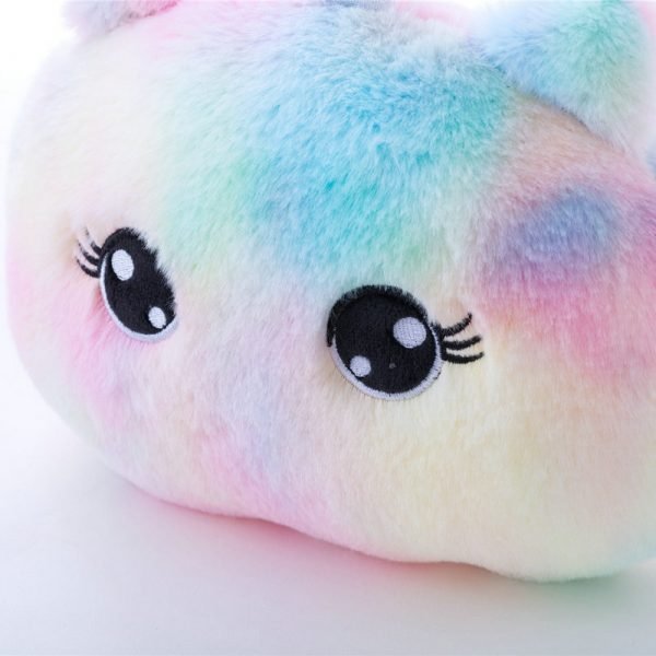 Rainbow Tie-dye Unicorn Car Headrest & Seat Belt Fluffy Pillow