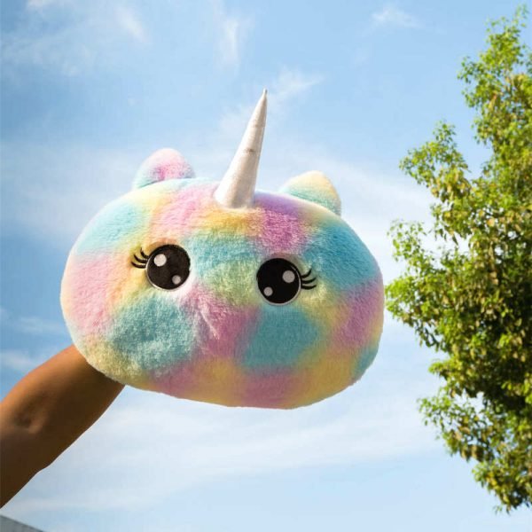 Rainbow Tie-dye Unicorn Car Headrest & Seat Belt Fluffy Pillow