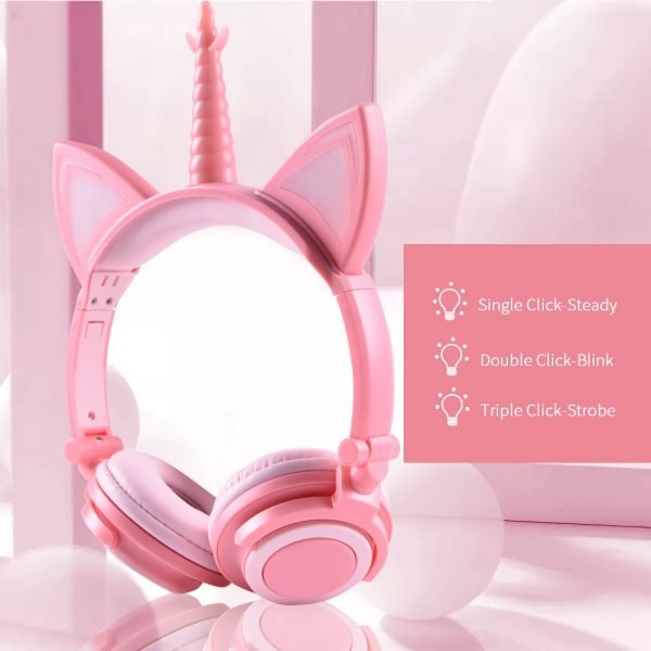 Unicorn Wired LED Glowing Gaming Headphones