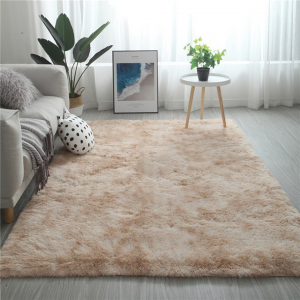 Beige Fluffy Faux Fur Luxury Rug