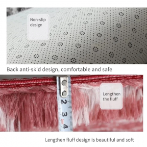 Beige Fluffy Faux Fur Luxury Rug