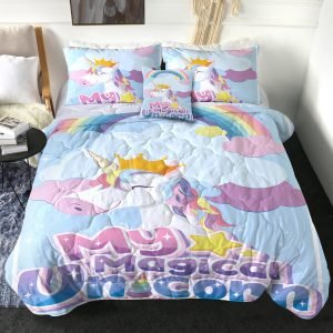 4 Pieces Balloon Heart Unicorn Comforter Set (Copy)