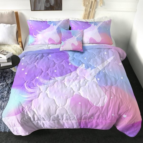 4 Pieces Galaxy Magical Unicorn Comforter Set