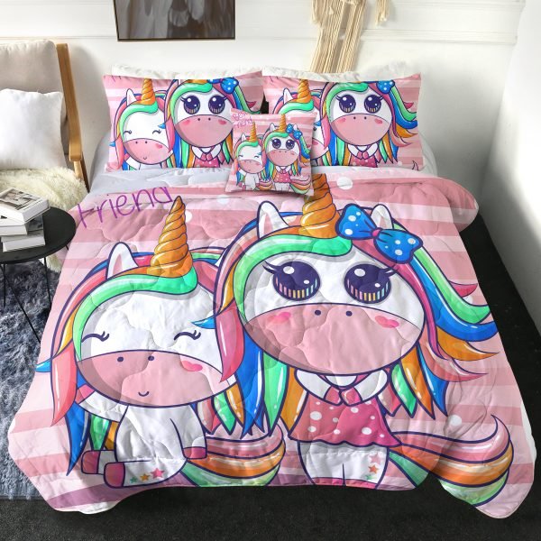 4 Pieces Unicorn Friends Comforter Set