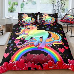 Heart Bedding Set For Kid Girl – Colorful Bed Cover Sets For Girls (Copy)