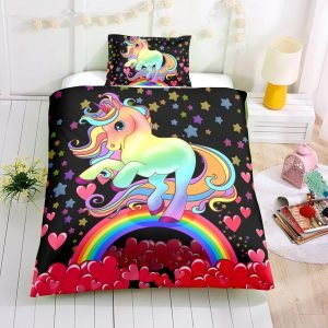 Heart Bedding Set For Kid Girl – Colorful Bed Cover Sets For Girls (Copy)