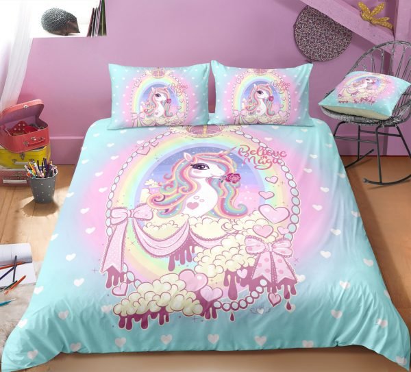 Pink Cloud Bedding Set – Girly Twin Full Queen King Comforter Cover Set For Teen (Copy)