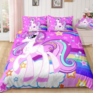 Turquoise Blue Pink and Purple Girl Bedding Set – Galaxy Star Comforter Cover Sets for Teen Girls (Copy)