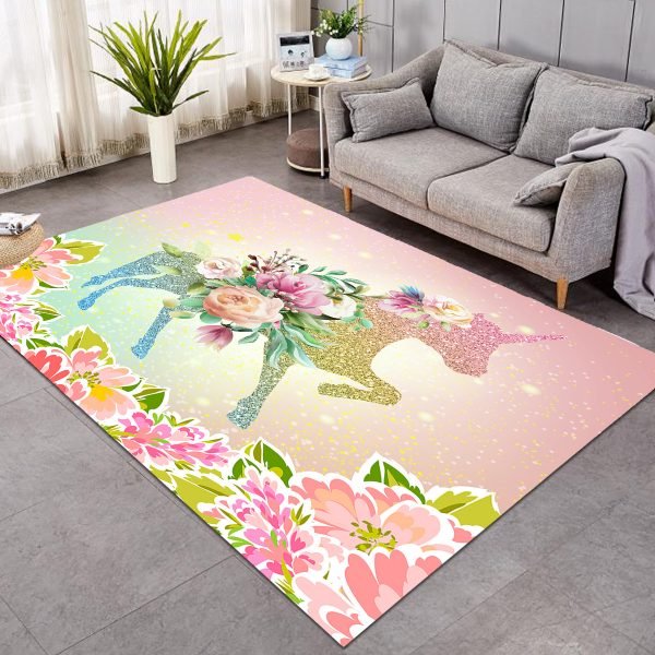 Neon Ice Cream Unicorn Themed Large Rug (Copy)