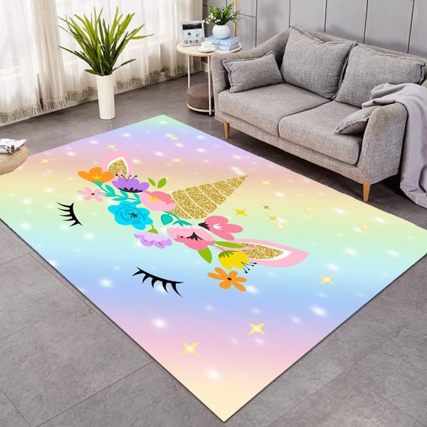 Neon Ice Cream Unicorn Themed Large Rug (Copy)