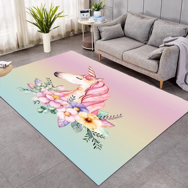 Neon Ice Cream Unicorn Themed Large Rug (Copy)