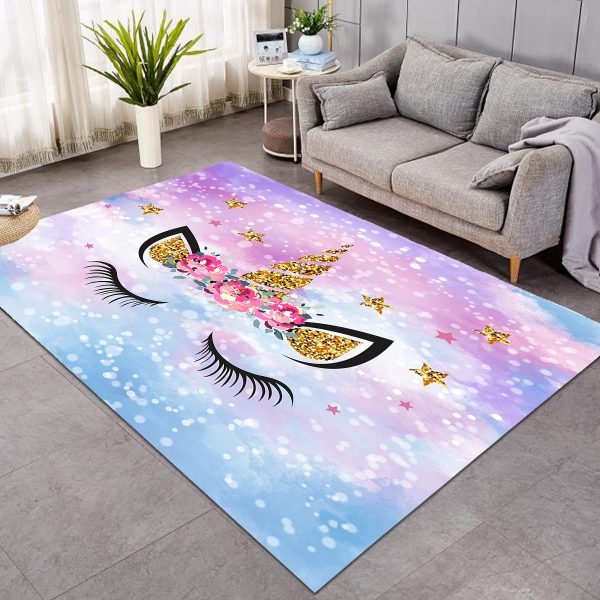 Neon Ice Cream Unicorn Themed Large Rug (Copy)