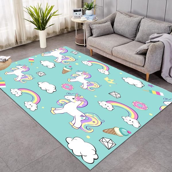 Neon Ice Cream Unicorn Themed Large Rug (Copy)