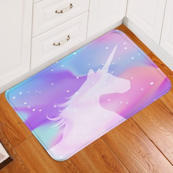 Pink Cute Unicorn Emoji Floor Mat
