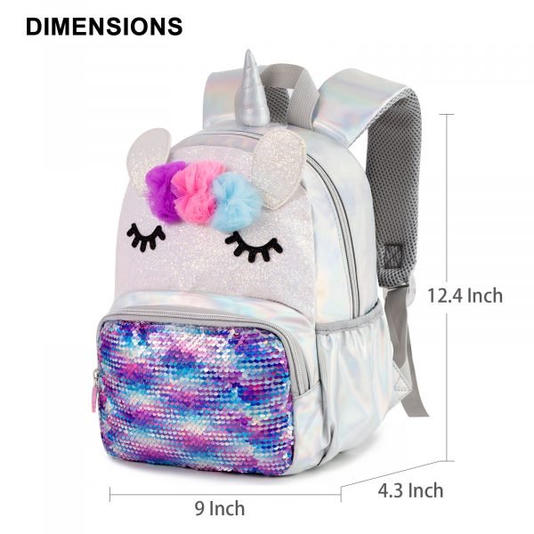Holographic Unicorn Sequins School Backpack - Image 5