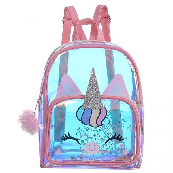 Unicorn Transparent Backpack Cartoon Tpu Children's Laser Colorful Backpacks Girls Spring Outing School Bag Kids Bags - Image 5